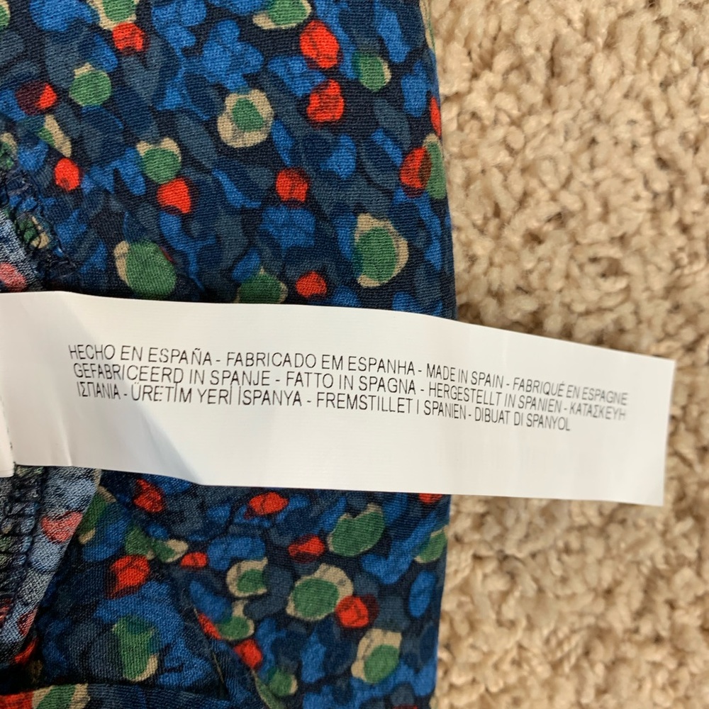 Zara Basic Medium Blue Multicolor Dots Sleeveless… - image 8